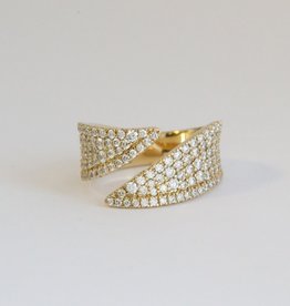 American Jewelry 14k Yellow 1.34ctw Diamond Geometric Wrap Ring (Size 7)