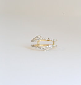 American Jewelry 14k Yellow Gold .33ctw Diamond Open Wrap Ring Guard (Size 7)