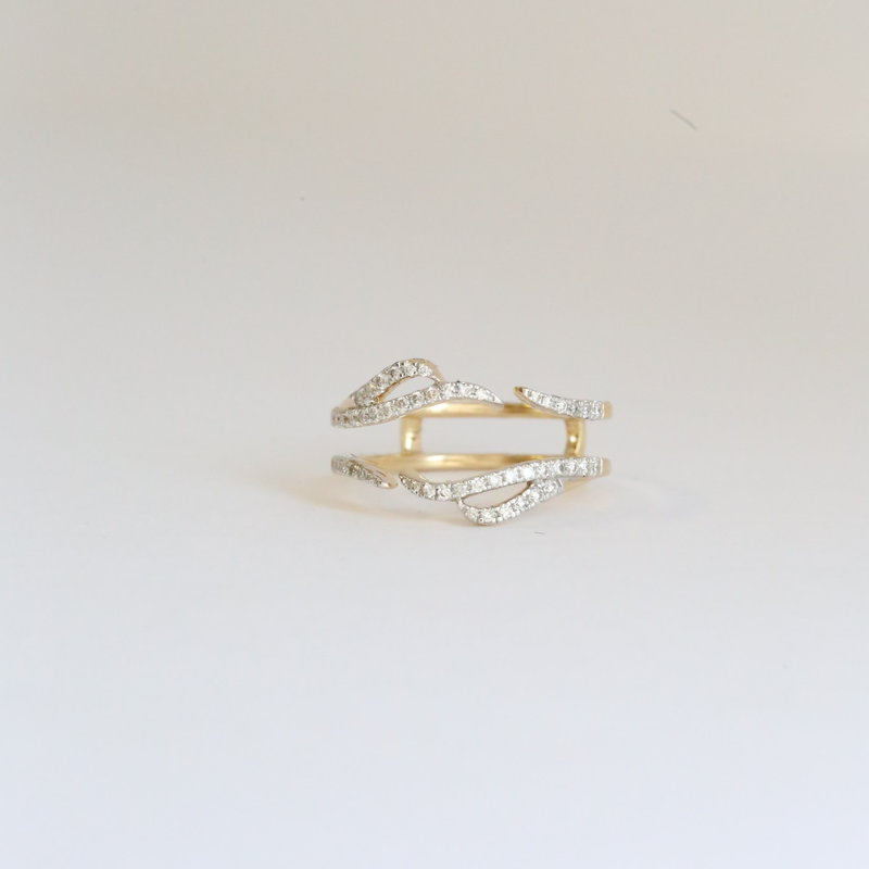 American Jewelry 14k Yellow Gold 1/2ctw Round Brilliant Diamond Infinity  Ring Guard (Size 7)