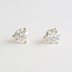 American Jewelry 14k Yellow Gold 2.08ctw Lab Grown Round Brilliant Diamond Stud Earrings