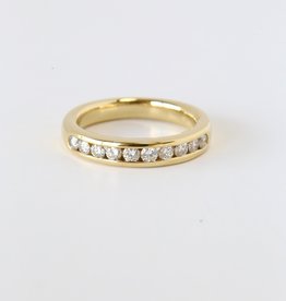 18k Yellow Gold 1/2ct Channel Set Diamond Comfort Fit Band
