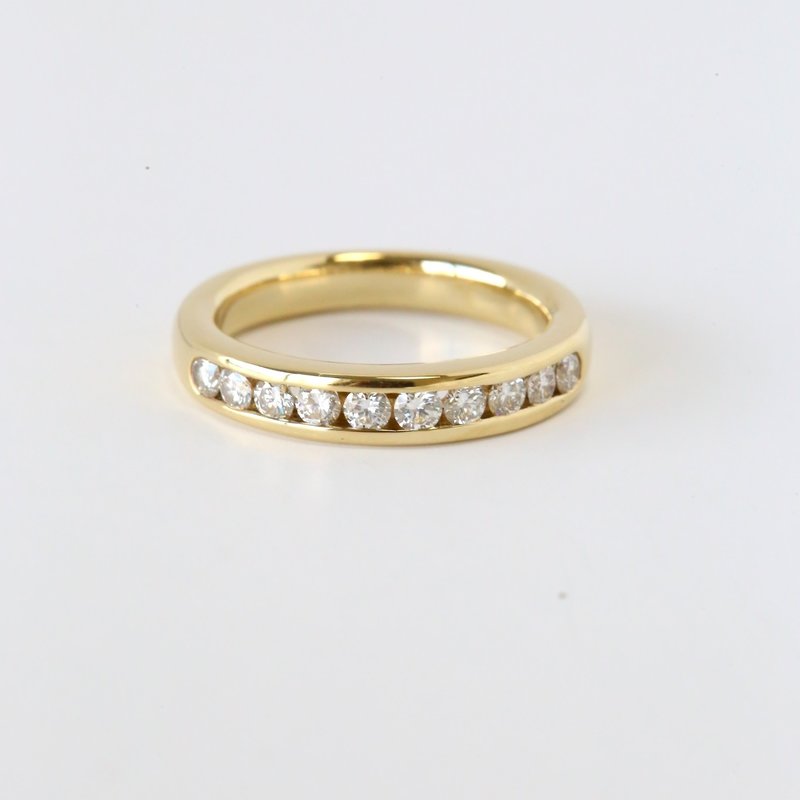 18k Yellow Gold 1/2ct Channel Set Diamond Comfort Fit Band