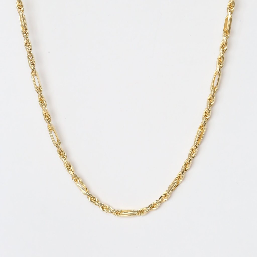 18k Yellow Gold Figerope Chain 3mm, 18 inches