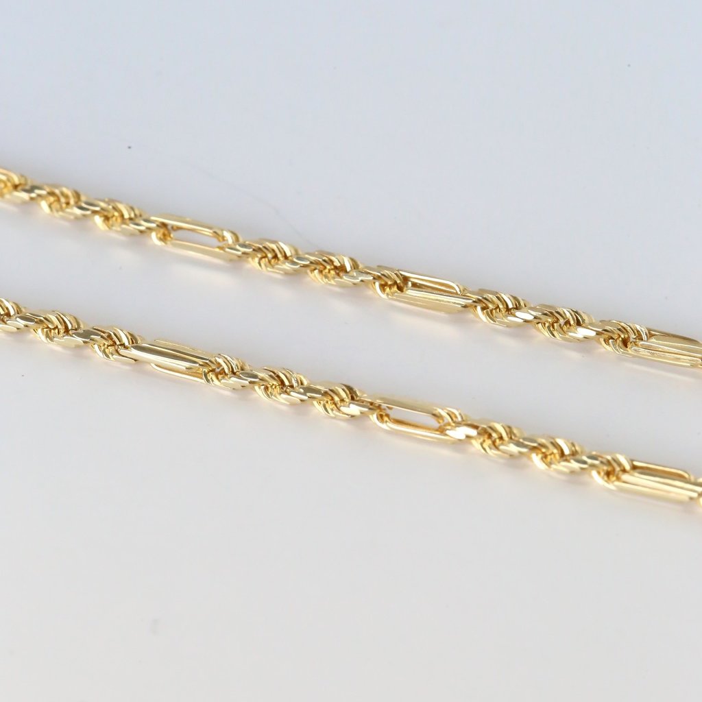 18k Yellow Gold Figerope Chain 3mm, 18 inches