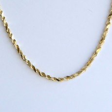 American Jewelry 14k Yellow Gold 4mm Rope Chain Necklace (18")