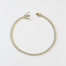 American Jewelry 10k Yellow Gold 2ctw Diamond Tennis Bracelet (7")