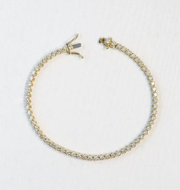 American Jewelry 10k Yellow Gold 2ctw Diamond Tennis Bracelet (7")