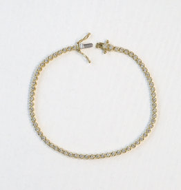 American Jewelry 10k Yellow Gold 1.02ctw Diamond Tennis Bracelet (7")