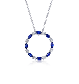 Lafonn Lafonn 1.80ctw Simulated Diamond and Lab Grown Sapphire Circle Pendant (20")
