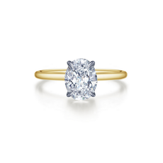Lafonn Lafonn Two-Tone 2ctw Simulated Oval Solitaire Engagement Ring