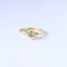 14k Yellow Gold 1ct Moissanite 6-Prong Engagement Ring (Size 7)