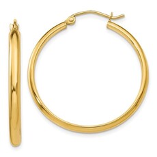 American Jewelry 14k Yellow Gold 30mm Polished Hoop Earrings