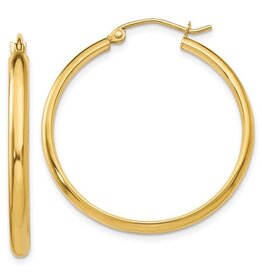 American Jewelry 14k Yellow Gold 30mm Polished Hoop Earrings