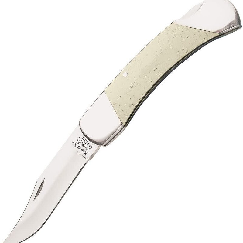 Bear & Son Lockback White Smooth Bone Knife