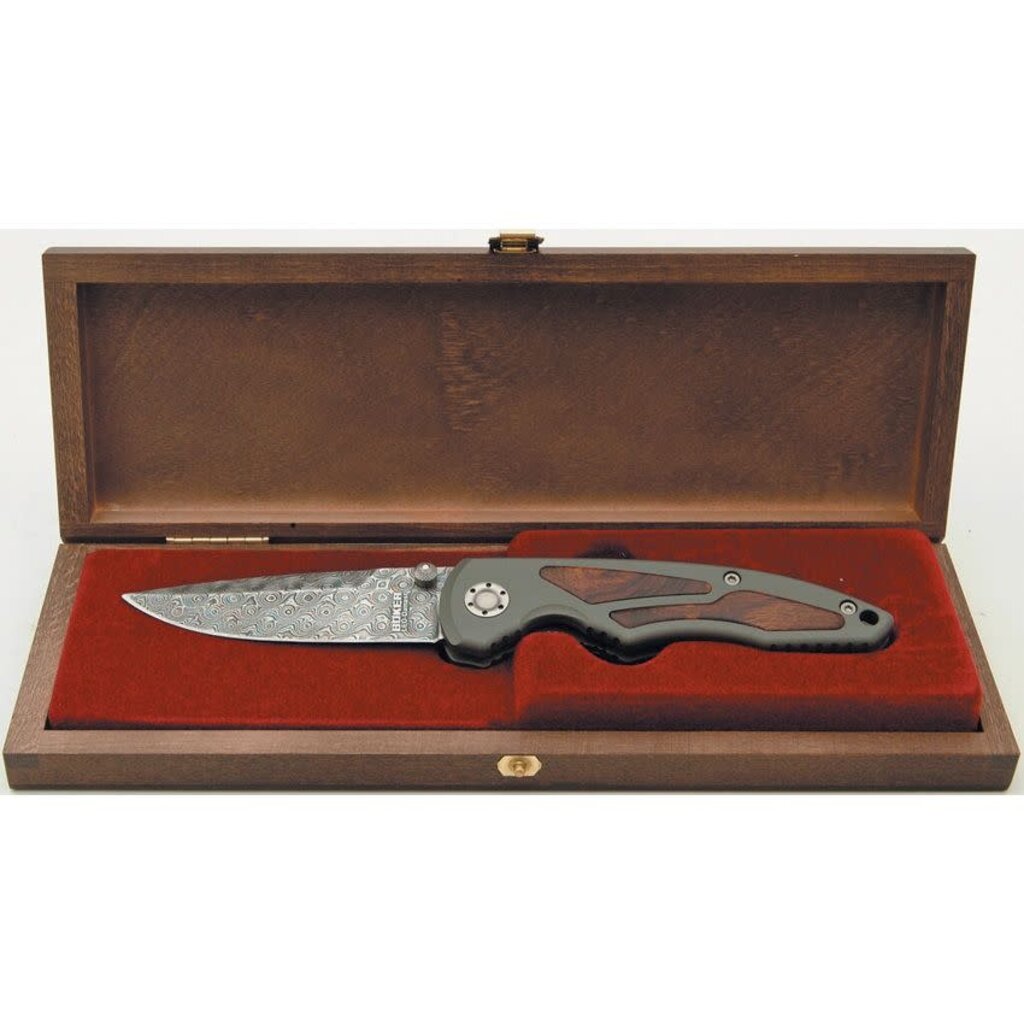 Boker Boker Damascus Linerlock Knife | Wooden Gift Box