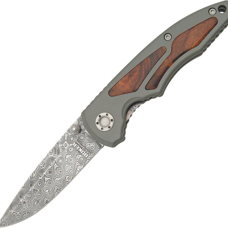 Boker Boker Damascus Linerlock Knife | Wooden Gift Box