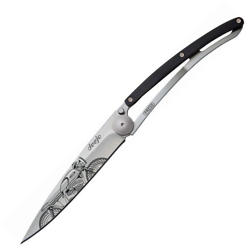 Deejo Deejo Tattoo Titan Linerlock 37g Ebony Wood Handle Knife