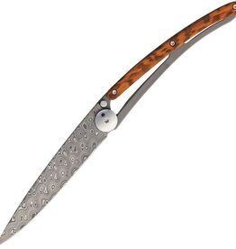 Deejo Deejo Prestige Damascus Steel Blade Titanium/Snakewood Handle Knife