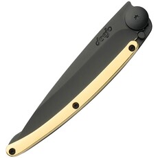 Deejo Deejo Tattoo Linerlock 37g Black Titanium Blade Gold Handle Knife