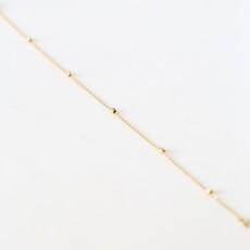 14k Yellow Gold Diamond Cut Stationed Bead Bracelet (7-8" Adjustable)