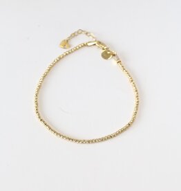 14k Yellow Gold Diamond Cut Bead Bracelet (7-8" Adjustable)