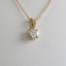 American Jewelry 14k Yellow Gold 1ctw G/VS2 Lab Grown Diamond Solitaire Necklace