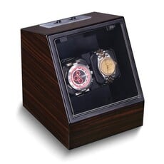 American Jewelry High Gloss Ebony Finish with Acrylic Window Wood Composite Dual Watch Winder