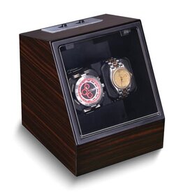 American Jewelry High Gloss Ebony Finish with Acrylic Window Wood Composite Dual Watch Winder