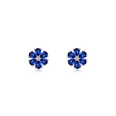 Lafonn Lafonn 2.42ctw Lab-Grown Sapphire Flower Stud Earrings