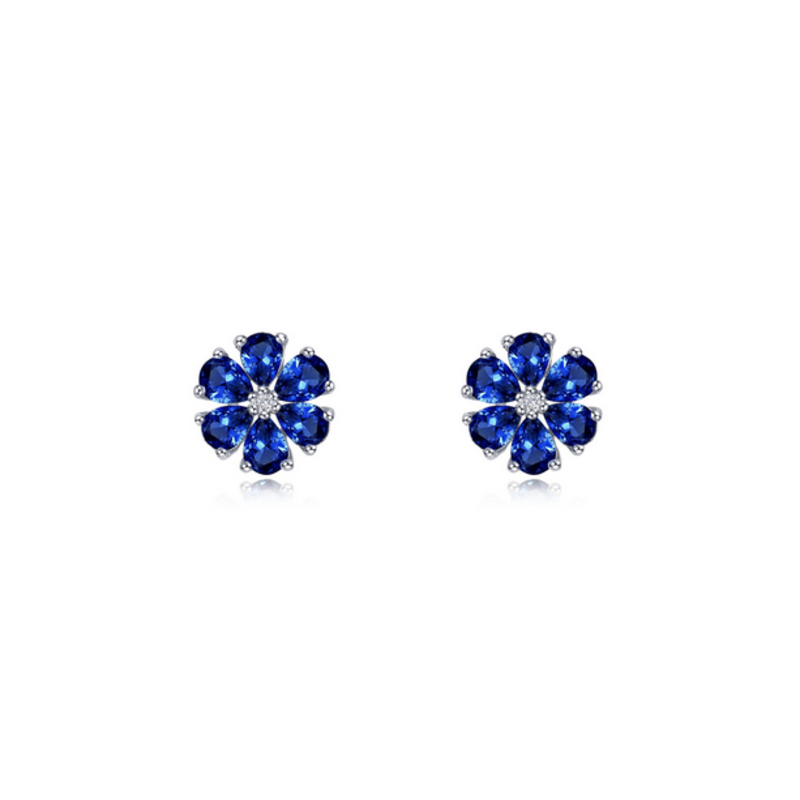 Lafonn Lafonn 2.42ctw Lab-Grown Sapphire Flower Stud Earrings