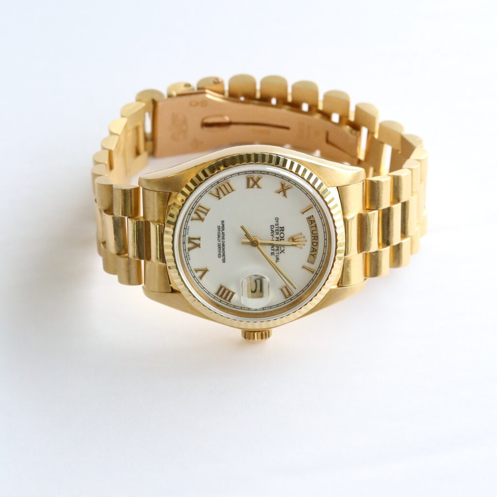 Rolex Preowned Rolex Day-Date Watch w/ White Dial