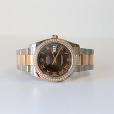 Rolex Pre-Owned Rolex 18k Rose/SS Datejust 1.50 Diamond Dial, 116201