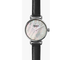 Shinola Canfield 32mm MOP Dial Black Leather Strap Watch  display picture 2