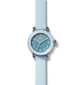 Shinola Shinola Pee Wee 25mm Soft Blue Silicone Strap Watch