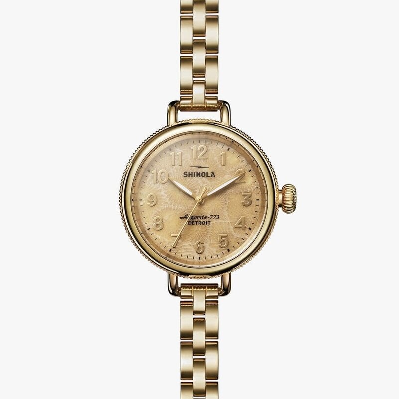 Shinola Shinola Birdy 34mm Petoskey Gold Watch