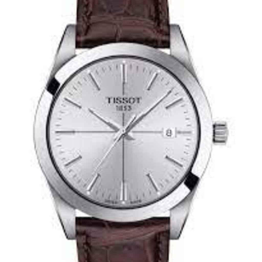 Tissot Tissot Gents Gentleman Watch w/ Brown Leather Band & Silver Dial