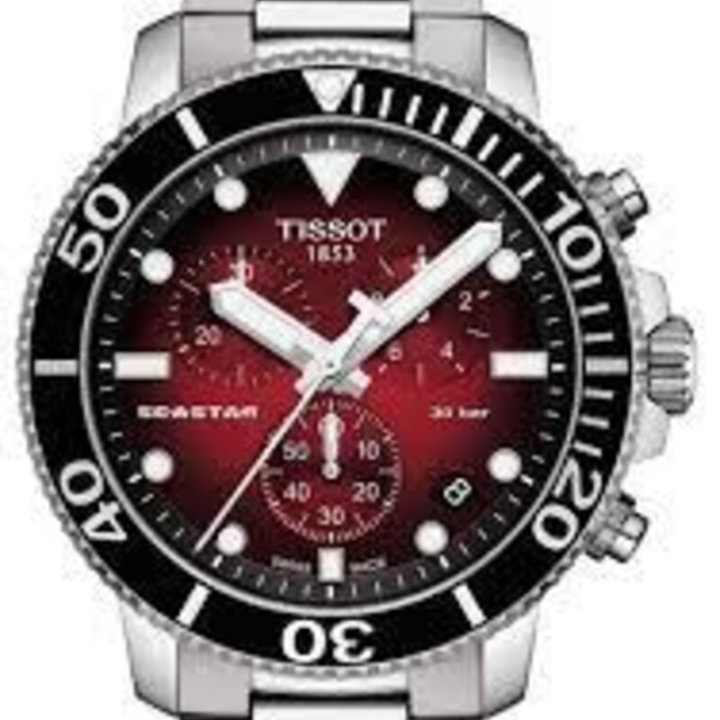 Tissot Tissot Gents Seastar 1000 Chronogrpah Quartz Watch w/ Burgundy Dial
