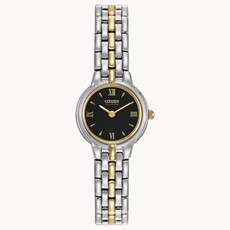 Citizen Citizen Eco Drive Ladies Two-Tone Black Dial Corso Watch w/ Jubilee Band