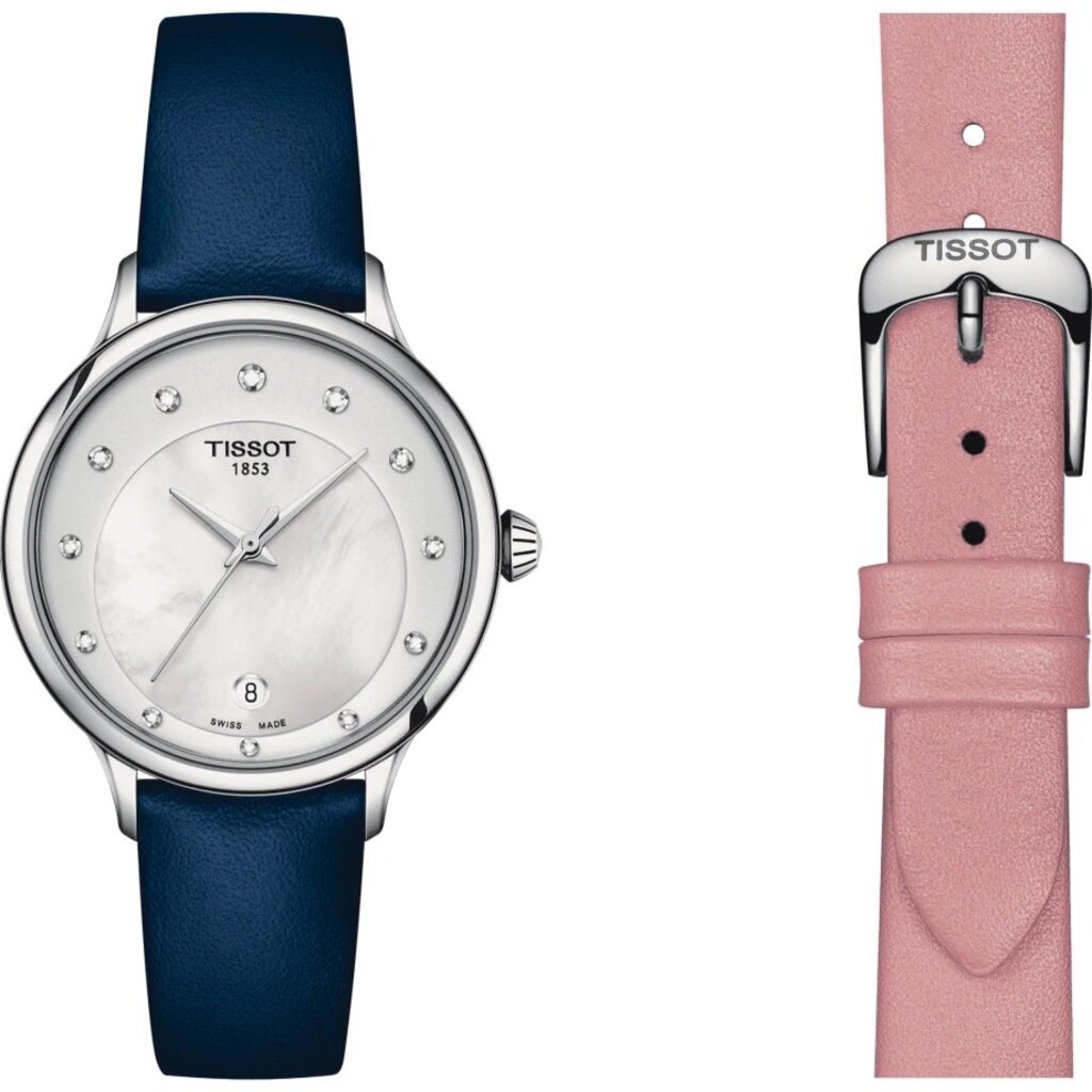 Tissot Tissot T-Lady Odaci-T Watch with Navy & Pink Leather Straps