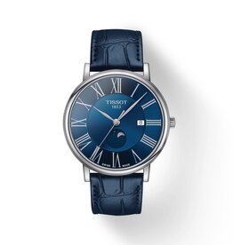 Tissot Tissot T-Classic Carson Premium Moonphase Gents Watch with Blue Dial & Leather Strap