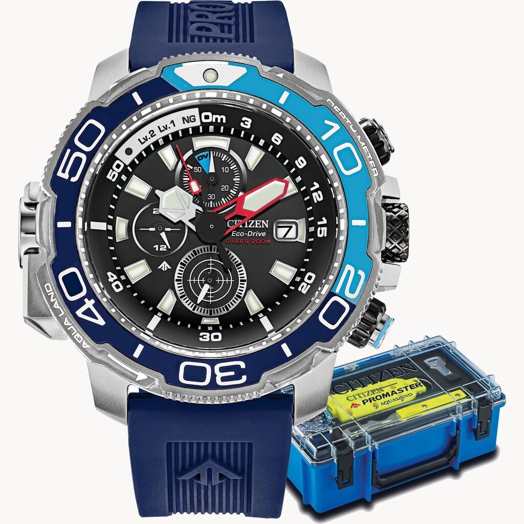 American Jewelry Citizen Eco-Drive Promaster Aqualand Chrono 200 Dive Gents Watch Gift Set