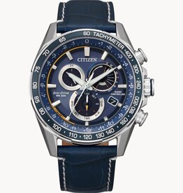 Citizen Citizen Eco-Drive PCAT Atomic Timekeeping Gents Watch with Blue Leather Strap