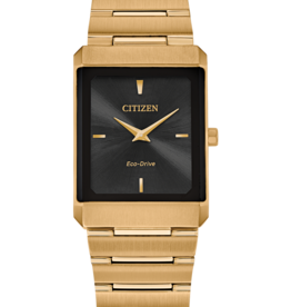 Citizen Citizen Eco-Drive Stiletto Gold-tone Midsize Watch with Black Dial