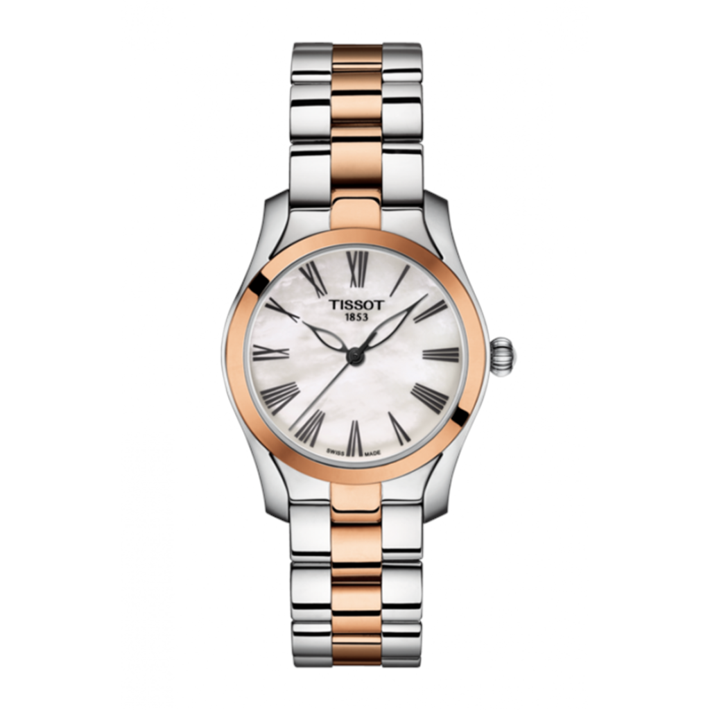 Tissot Tissot T-Wave Rose Two-Tone Ladies Watch with Mother of Pearl Dial