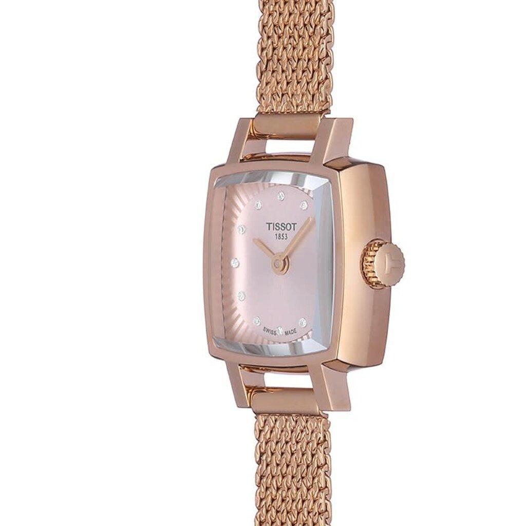Tissot Tissot T-Lady Lovely Square Rose Tone Ladies Watch with Diamond Markers