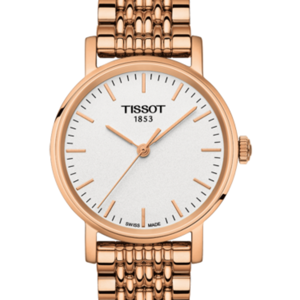 Tissot Tissot T-Classic Everytime Small Ladies Rose Tone Watch with White Dial