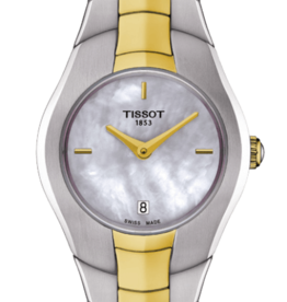 Tissot Tissot T-Trend T-Round Ladies Two-Tone Watch with Mother of Pearl Dial