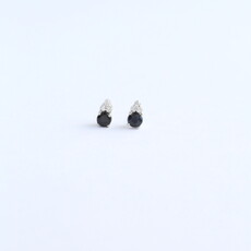 American Jewelry 14k White Gold .45ctw Sapphire .06ctw Diamond Accent Petite Stud Earrings