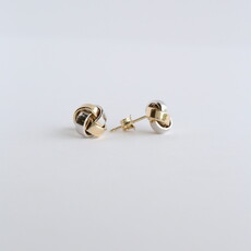 American Jewelry 14k Yellow & White Gold Knot Stud Earrings