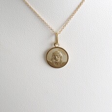 American Jewelry 14k Yellow Gold Petite Jesus Christ Medallion Pendant